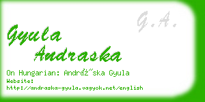 gyula andraska business card